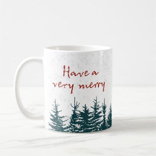 Weihnachtsbaum-Tag-Kaffeepause Tasse (Links)
