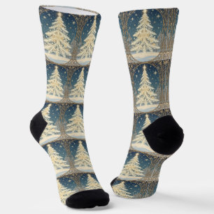 Weihnachtsbaum Tannenbaum Schneeflocke Zweige Juge Socken