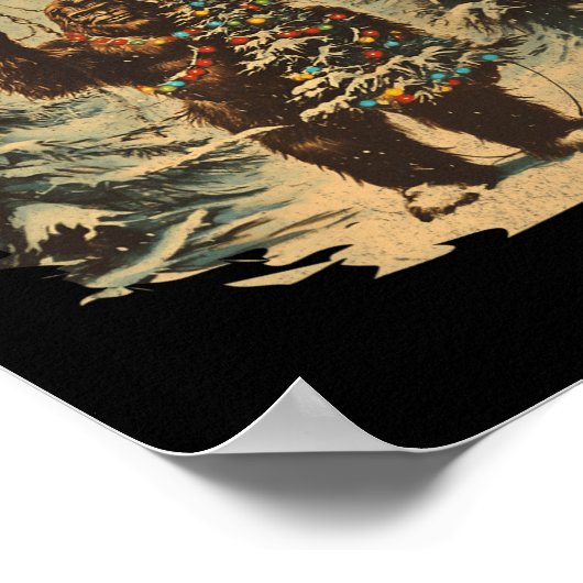 Weihnachtsbaum Tarot Xmas Sasquatch Poster (Ecke)