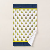 Weihnachtsbaum Tartan Muster auf blau-gelb-weiß Badhandtuch Set (Handtuch)