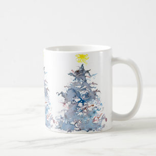 Weihnachtsbaum-Tasse, blau Kaffeetasse