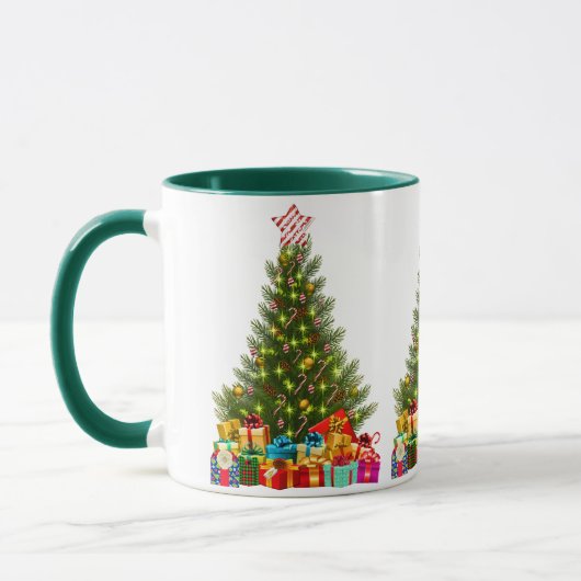Weihnachtsbaum-Tasse mit Geschenken 2025 Tasse (Links)