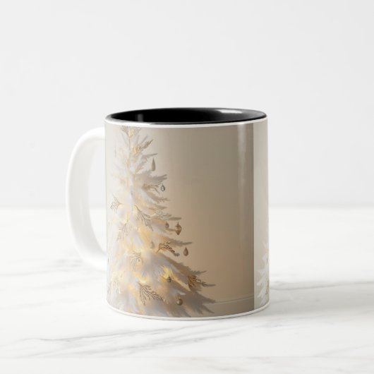 Weihnachtsbaum-Tasse Zweifarbige Tasse (Vorderseite Links)