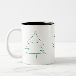 Weihnachtsbaum-Tasse Zweifarbige Tasse