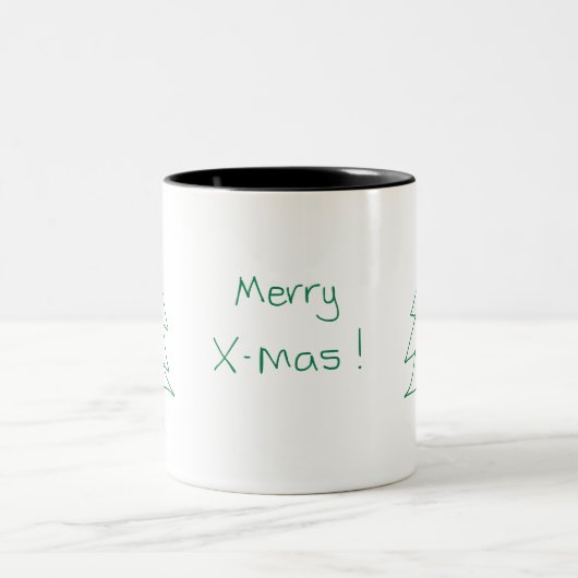Weihnachtsbaum-Tasse Zweifarbige Tasse (Mittel)