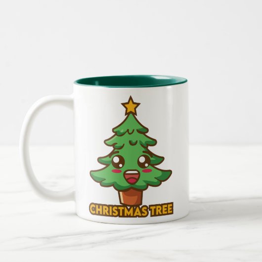 Weihnachtsbaum-Tasse Zweifarbige Tasse (Links)