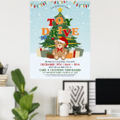 Weihnachtsbaum Teddy Bear Toy Drive Fundraiser Poster (Heimbüro)