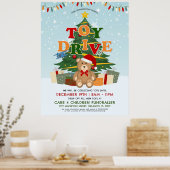 Weihnachtsbaum Teddy Bear Toy Drive Fundraiser Poster (Küche)