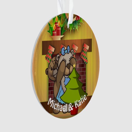 Weihnachtsbaum Teddy Bear Überraschung Ornament (Vorderseite)