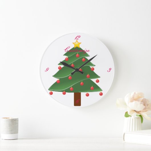 Weihnachtsbaum Thunder_Cove Große Wanduhr (Zuhause)