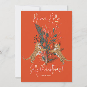 Weihnachtsbaum & Tigers Jolly Weihnachtskarte Einladung