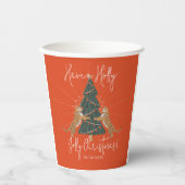 Weihnachtsbaum & Tigers Jolly Weihnachtskarte Pappbecher (Vorderseite)