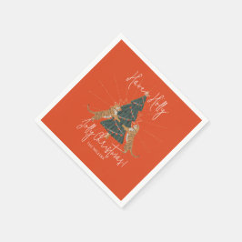Weihnachtsbaum & Tigers Jolly Weihnachtskarte Serviette