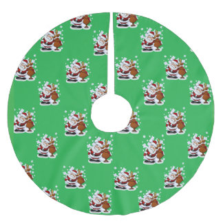 Weihnachtsbaum-Tischdecke mit Santa und Sack Polyester Weihnachtsbaumdecke