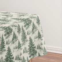 Weihnachtsbaum Toile De Jouy Green Tablecloth