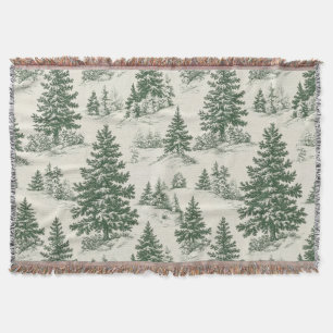 Weihnachtsbaum-Toile-de-Jouy-grüne Tischdecke Decke