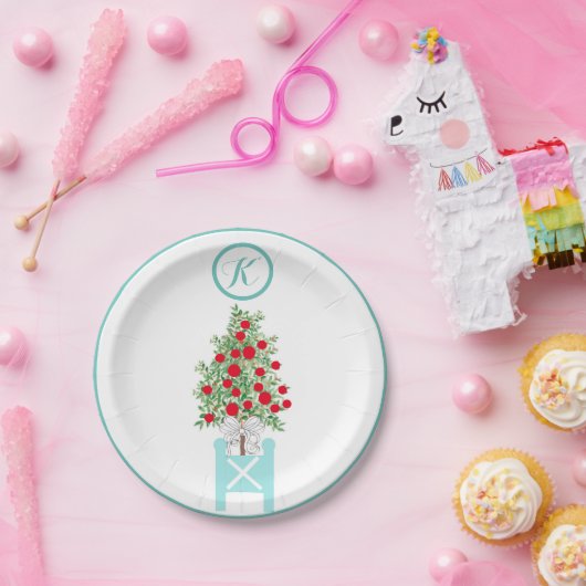 Weihnachtsbaum Topiary Chinoiserie Pappteller (Party)