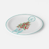 Weihnachtsbaum Topiary Chinoiserie Pappteller (Schrägansicht)