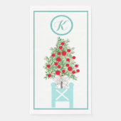 Weihnachtsbaum Topiary Chinoiserie Serviette (Vorderseite)