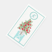 Weihnachtsbaum Topiary Chinoiserie Serviette (Ecke)