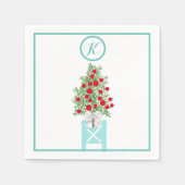 Weihnachtsbaum Topiary Chinoiserie Serviette (Vorderseite)