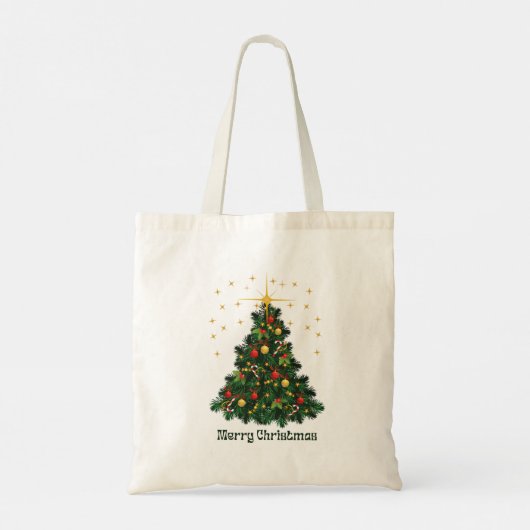 Weihnachtsbaum Tote Tasche (Rückseite)