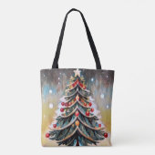 Weihnachtsbaum Tote Tasche (Rückseite)
