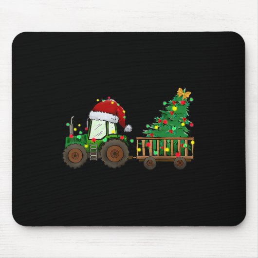 Weihnachtsbaum-Traktor Xmas Tremlichter Weihnachts Mousepad (Vorne)