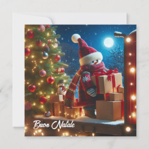 Weihnachtsbaum-Transporter bringt Geschenke Feiertagskarte