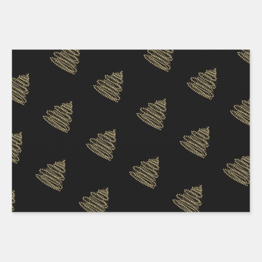 Weihnachtsbaum Trio Wrapping Paper Sheet Geschenkpapier Set (Vorderseite 2)
