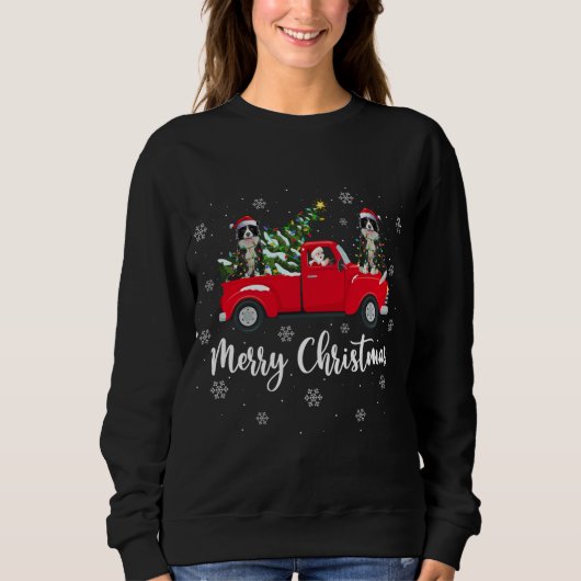 Weihnachtsbaum Truck Border Collie Ch Sweatshirt (Vorderseite)