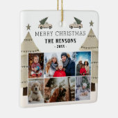 Weihnachtsbaum Truck Familie 6 FotoCollage Keramikornament (Rechts)