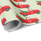 Weihnachtsbaum Truck Geschenkpapier (Rolleneckpunkt)