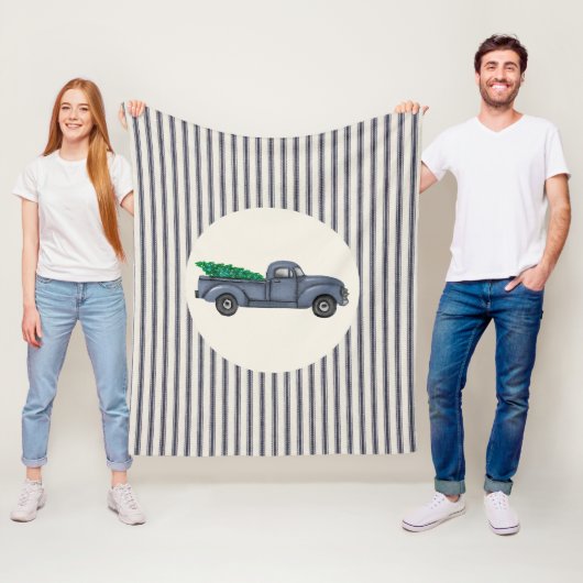Weihnachtsbaum Truck Medium Fleece Blanket (Beispiel)
