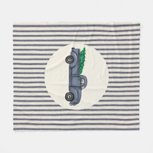 Weihnachtsbaum Truck Medium Fleece Blanket (Vorderseite (Horizontal))