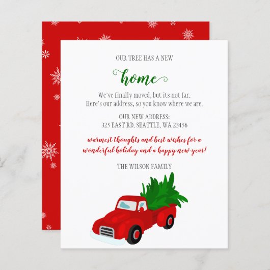 Weihnachtsbaum Truck Moving Holiday Card (Vorne/Hinten)