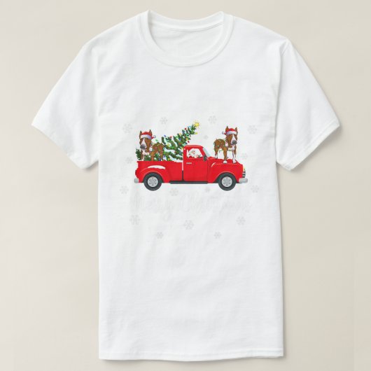 Weihnachtsbaum Truck Rat Terrier Dog T-Shirt (Design vorne)
