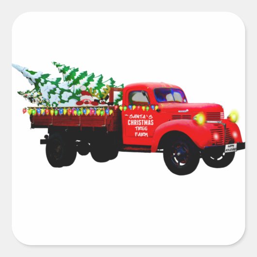 Weihnachtsbaum Truck Sticker (Vorderseite)