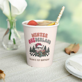 Weihnachtsbaum Truck Winter Onederland Geburtstag Pappbecher