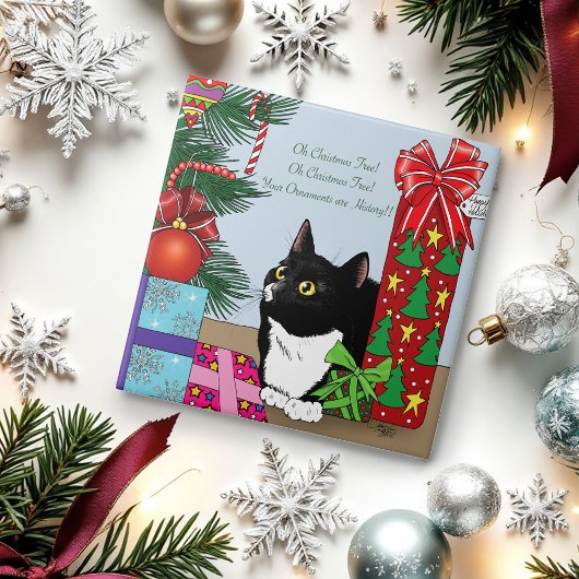 Weihnachtsbaum Tuxedo Cat Fliese