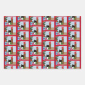 Weihnachtsbaum Tuxedo Cat Geschenkpapier Set (Vorderseite)