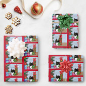 Weihnachtsbaum Tuxedo Cat Geschenkpapier Set