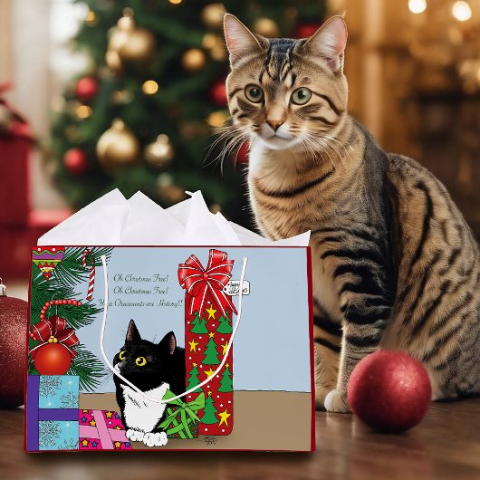 Weihnachtsbaum Tuxedo Cat Große Geschenktüte