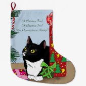 Weihnachtsbaum Tuxedo Cat Großer Weihnachtsstrumpf (Vorderseite)