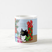 Weihnachtsbaum Tuxedo Cat Kaffeetasse (Mittel)