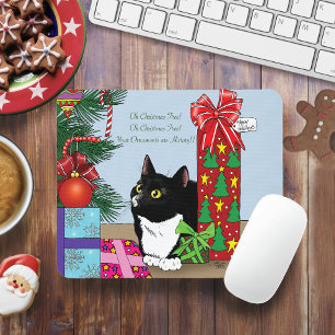 Weihnachtsbaum Tuxedo Cat Mousepad