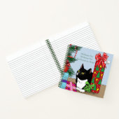 Weihnachtsbaum Tuxedo Cat Notizbuch (Innenseite)