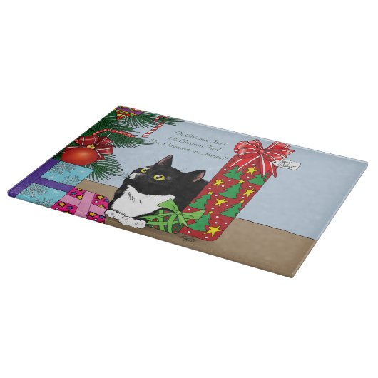 Weihnachtsbaum Tuxedo Cat Schneidebrett (Ecke)