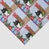 Weihnachtsbaum Tuxedo Cat Seidenpapier (Detail)