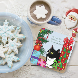 Weihnachtsbaum Tuxedo Cat Untersetzer